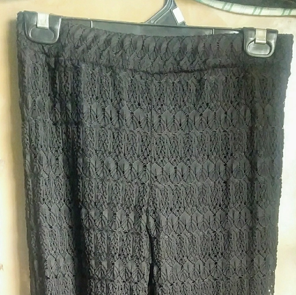 Black lace pants